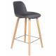 Lot de 2 Tabourets de Bar Résine Gris Anthracite Albert Kuip Zuiver Assise de Comptoir 45x47,5x89cm