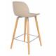 Lot de 2 Tabourets de Bar Résine Taupe Albert Kuip Zuiver Assise de Comptoir 45x47,5x89cm
