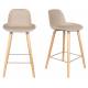Lot de 2 Tabourets de Bar Résine Taupe Albert Kuip Zuiver Assise de Comptoir 45x47,5x89cm