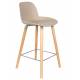 Lot de 2 Tabourets de Bar Résine Taupe Albert Kuip Zuiver Assise de Comptoir 45x47,5x89cm