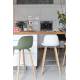 Lot de 2 Tabourets de Bar Résine Vert Albert Kuip Zuiver Assise de Comptoir 45x47,5x89cm