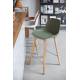 Lot de 2 Tabourets de Bar Résine Vert Albert Kuip Zuiver Assise de Comptoir 45x47,5x89cm