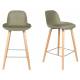 Lot de 2 Tabourets de Bar Résine Vert Albert Kuip Zuiver Assise de Comptoir 45x47,5x89cm