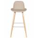 Lot de 2 Chaises de Bar Résine Taupe Albert Kuip Zuiver Assise de Comptoir 48x50x99cm