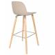 Lot de 2 Chaises de Bar Résine Taupe Albert Kuip Zuiver Assise de Comptoir 48x50x99cm