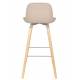 Lot de 2 Chaises de Bar Résine Taupe Albert Kuip Zuiver Assise de Comptoir 48x50x99cm