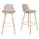 Lot de 2 Chaises de Bar Résine Taupe Albert Kuip Zuiver Assise de Comptoir 48x50x99cm