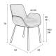 Lot de 2 Chaises Design Brit Zuiver Fauteuil Noir en Polyuréthane 59x62x79cm