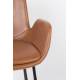 Lot de 2 Chaises Design Brit Zuiver Fauteuil Marron en Polyuréthane 59x62x79cm