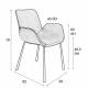 Lot de 2 Chaises Design Brit Zuiver Fauteuil Marron en Polyuréthane 59x62x79cm