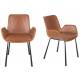 Lot de 2 Chaises Design Brit Zuiver Fauteuil Marron en Polyuréthane 59x62x79cm