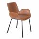 Lot de 2 Chaises Design Brit Zuiver Fauteuil Marron en Polyuréthane 59x62x79cm