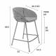 Lot de 2 Chaises Hautes Design Feston Zuiver Fauteuil de Bar Noir en Polyuréthane 53x54,5x88,5cm