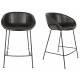 Lot de 2 Chaises Hautes Design Feston Zuiver Fauteuil de Bar Noir en Polyuréthane 53x54,5x88,5cm