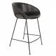 Lot de 2 Chaises Hautes Design Feston Zuiver Fauteuil de Bar Noir en Polyuréthane 53x54,5x88,5cm