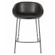 Lot de 2 Chaises Hautes Design Feston Zuiver Fauteuil de Bar Noir en Polyuréthane 53x54,5x88,5cm