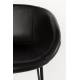 Lot de 2 Chaises Hautes Design Feston Zuiver Fauteuil de Bar Noir en Polyuréthane 53x54,5x88,5cm