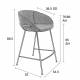 Lot de 2 Chaises Hautes Design Feston Zuiver Fauteuil de Bar Noir en Polyuréthane 53x54,5x88,5cm