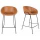 Lot de 2 Chaises Hautes Design Feston Zuiver Fauteuil de Bar Noir en Polyuréthane 53x54,5x88,5cm