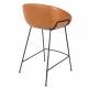 Lot de 2 Chaises Hautes Design Feston Zuiver Fauteuil de Bar Noir en Polyuréthane 53x54,5x88,5cm