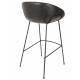 Lot de 2 Tabourets de Comptoir Design Feston Zuiver Fauteuil de Bar Noir en Polyuréthane 53x54,5x98,5cm