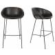 Lot de 2 Tabourets de Comptoir Design Feston Zuiver Fauteuil de Bar Noir en Polyuréthane 53x54,5x98,5cm