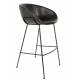 Lot de 2 Tabourets de Comptoir Design Feston Zuiver Fauteuil de Bar Noir en Polyuréthane 53x54,5x98,5cm