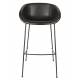 Lot de 2 Tabourets de Comptoir Design Feston Zuiver Fauteuil de Bar Noir en Polyuréthane 53x54,5x98,5cm
