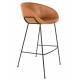 Lot de 2 Tabourets de Comptoir Design Feston Zuiver Fauteuil de Bar Marron en Polyuréthane 53x54,5x98,5cm