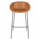 Lot de 2 Tabourets de Comptoir Design Feston Zuiver Fauteuil de Bar Marron en Polyuréthane 53x54,5x98,5cm