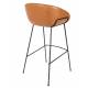 Lot de 2 Tabourets de Comptoir Design Feston Zuiver Fauteuil de Bar Marron en Polyuréthane 53x54,5x98,5cm