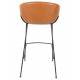 Lot de 2 Tabourets de Comptoir Design Feston Zuiver Fauteuil de Bar Marron en Polyuréthane 53x54,5x98,5cm
