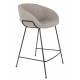Lot de 2 Tabourets de Comptoir Design Feston Zuiver Fauteuil de Bar Gris en Tissu 53x54,5x88,5cm