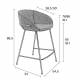 Lot de 2 Tabourets de Comptoir Design Feston Zuiver Fauteuil de Bar Gris en Tissu 53x54,5x88,5cm