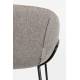 Lot de 2 Tabourets de Comptoir Design Feston Zuiver Fauteuil de Bar Gris en Tissu 53x54,5x88,5cm
