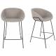 Lot de 2 Tabourets de Comptoir Design Feston Zuiver Fauteuil de Bar Gris en Tissu 53x54,5x88,5cm