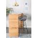 Lot de 2 Tabourets de Comptoir Design Feston Zuiver Fauteuil de Bar Gris en Tissu 53x54,5x98,5cm