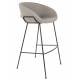 Lot de 2 Tabourets de Comptoir Design Feston Zuiver Fauteuil de Bar Gris en Tissu 53x54,5x98,5cm