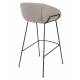Lot de 2 Tabourets de Comptoir Design Feston Zuiver Fauteuil de Bar Gris en Tissu 53x54,5x98,5cm