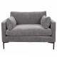 Fauteuil Summer Gris Anthracite Zuiver Siège Assise de Salon en Tissu 82x101x125cm