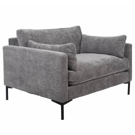 Fauteuil Summer Gris Anthracite Zuiver Siège Assise de Salon en Tissu 82x101x125cm