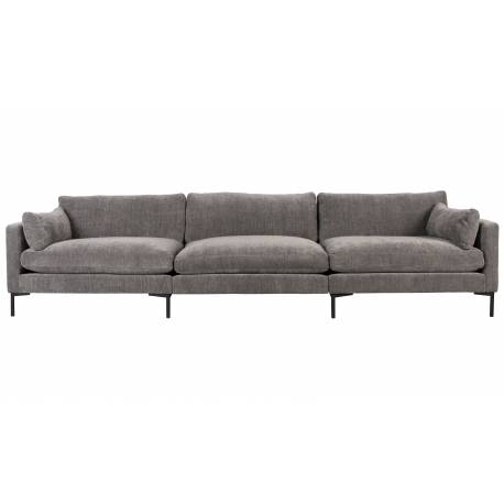 Canapé Summer Gris Anthracite Zuiver Banquette 4,5 Places Assise de Salon en Tissu 82x101x335cm
