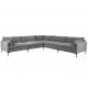 Canapé d'Angle Summer Gris Anthracite Zuiver Banquette 7 Places Assise de Salon en Tissu 82x318x318cm