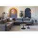 Canapé d'Angle Summer Gris Anthracite Zuiver Banquette 7 Places Assise de Salon en Tissu 82x318x318cm