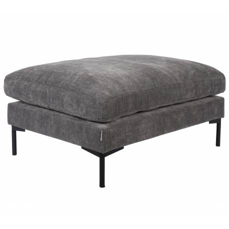 Pouf Summer Gris Anthracite Zuiver Repose-Pieds Assise d'Appoint en Tissu 53x80x102cm