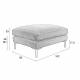 Pouf Summer Latté Zuiver Repose-Pieds Assise d'Appoint en Tissu 53x80x102cm