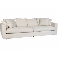 Canapé Sense Crème 3 Places Zuiver Banquette en Tissu 85x113x266cm