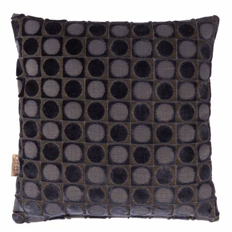 Coussin Décoratif Ottava Bleu Foncé Dutchbone Décoration de Canapé Fauteuil en Tissu et Velours 45x45x45cm
