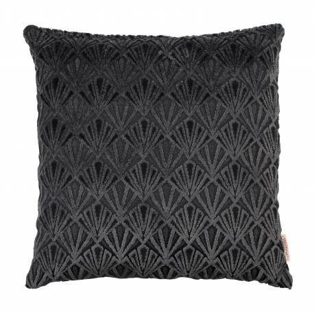 Coussin Daisy Noir Dutchbone Décoration de Canapé Fauteuil en Tissu 45x45x45cm