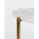 Bout de Canapé Timpa Guéridon Woody Meuble d’Appoint Marbre Blanc 44,5x44,5x54cm